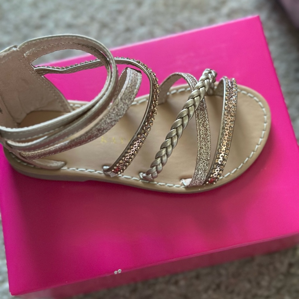 Kelly & Katie Rose Gold Braided Strappy Sandals